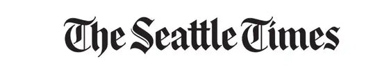 Black newspaper logo on white background