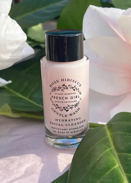 Bottle of Rose Hibiscus facial cleanser.