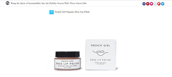 French Girl Rose Lip Polish in jar and box.