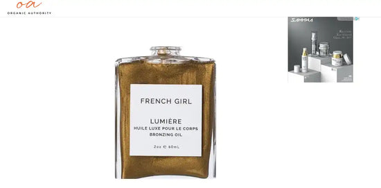 Square bottle of bronzing oil.